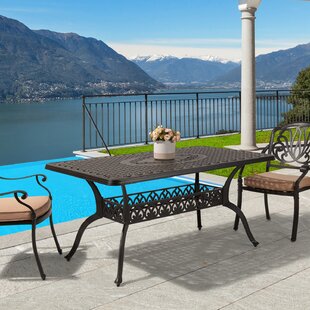 THREE POSTS™ Haag Cast Aluminium 6 - Person Dining Table