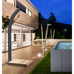 ARKEMA BY PLART DESIGN GROUP Jolly 226cm H Solar Powered Polyethylene Freestanding Outdoor Shower