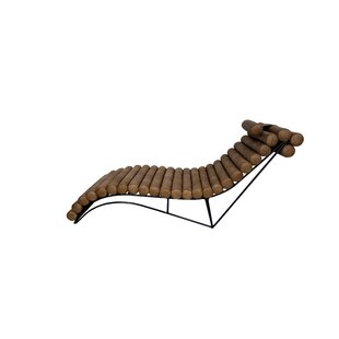 MAXIMAHOUSE Rosabel Leather Chaise Lounge