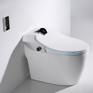 WUJIJIA™ 1.056 GPF Elongated Chair Height Floor Mounted One-Piece Toilet (Seat Included)