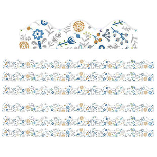 EUREKA CLASSROOM A Close-Knit Class Danish Floral Deco Trim Classroom Border (Set of 6)