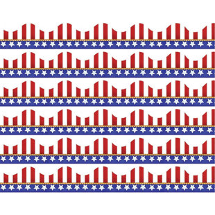 EUREKA CLASSROOM American Flags Electoral Deco Trim Classroom Border (Set of 6)