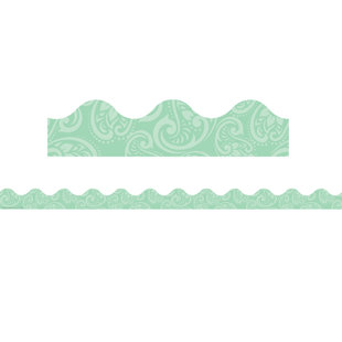 EUREKA® Positively Paisley Mint Tonal Deco Trim Classroom Border (Set of 6)