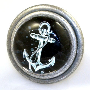 CHARLESTON KNOB COMPANY Black & White Anchor Knob (Set of 4)