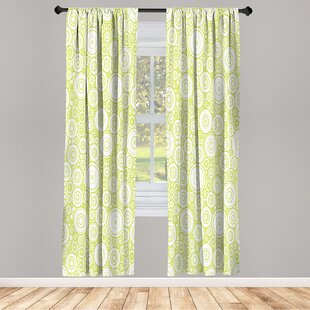 AMBESONNE Microfiber Floral Semi-Sheer Rod Pocket Curtain Panels (Set of 2)