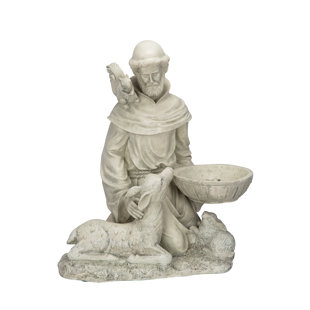 DESIGN TOSCANO Saint Francis Feeds The Animals Garden Statue