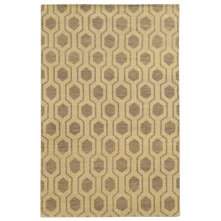 TOMMY BAHAMA HOME Maddox Geometric Hand-Knotted Wool Beige/Stone Area Rug