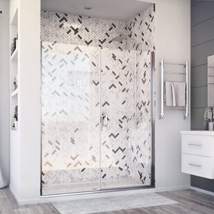 HOLCAM Distinctive Elite 57.06" W x 71.38" H Hinged Semi-Frameless Shower Door