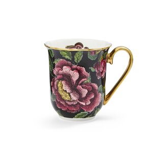 SPODE Creatures of Curiosity Black Floral Mug