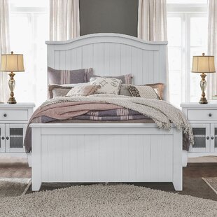 COTTAGE CREEK Stockton Solid Wood Panel Bed in Vintage White