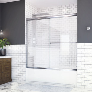 HOLCAM Distinctive 57" W x 58.5" H Bypass Frameless Tub Door