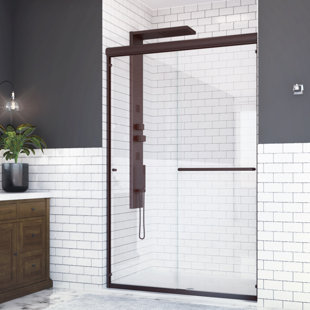 HOLCAM Distinctive 45'' - 48'' W x 70.5'' H Bypass Frameless Shower Door with Clear Glass