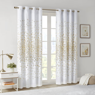 510 DESIGN Lillie Grommet Top Metallic Animal Printed Total Blackout Curtain