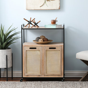 LUXEN HOME Wood Free Standing with Wheels