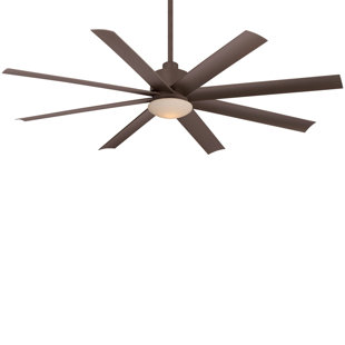 MINKA AIRE Slipstream 65" 8 - Blade Outdoor LED Smart Standard Ceiling Fan with Remote Control and Light Kit Included