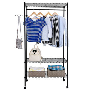 REBRILLIANT Ted 35.4'' Metal Rolling Clothing Rack