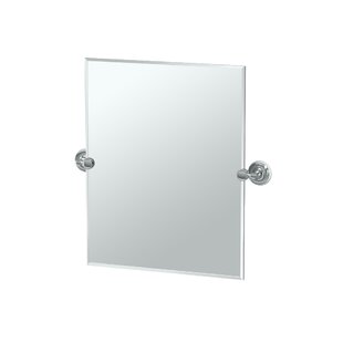 GATCO Designer II Frameless Rectangle Bathroom Vanity Mirror | Pivoting (Tilts) and Beveled Mirror