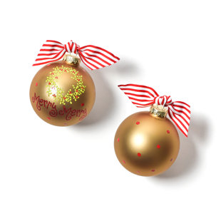 COTON COLORS Merry Merry Boxwood Wreath Glass Ornament