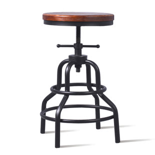 TOPOWER Swivel Adjustable Height Counter Stool with Metal Frame