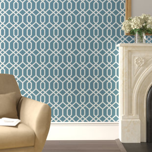 BEACHCREST HOME Farris Trellis Montauk 10m x 52cm Wallpaper Roll