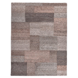 THEKO Dalas No Pattern Hand Knotted Rosa/Braun Area Rug