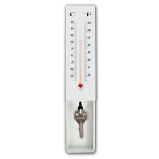 TRADEMARK HOME COLLECTION Stalwart Hidden Key Holder - Temperature Reading , Working Wall Mount Thermometer with Key Storage