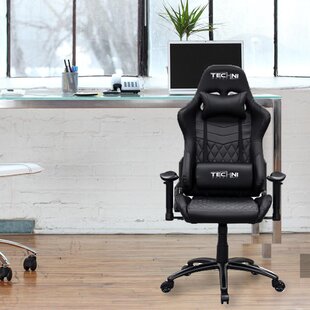 Onewell Adjustable Reclining Ergonomic Swiveling PC & Racing Game Chair in Black