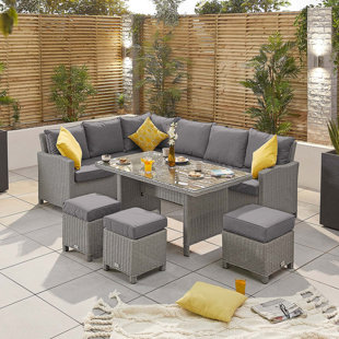 SOL 27 OUTDOOR Otto Rectangular 8 - Person 145cm Long Dining Set with Cushions