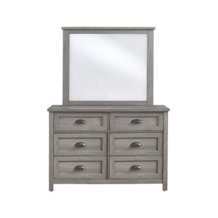 PROGRESSIVE FURNITURE INC. Madden 6 Drawer 48" W Double Dresser with Mirror (Set of 2)