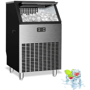 KELIVOL 200 Lb. Daily Production Cube Clear Ice Freestanding Ice Maker