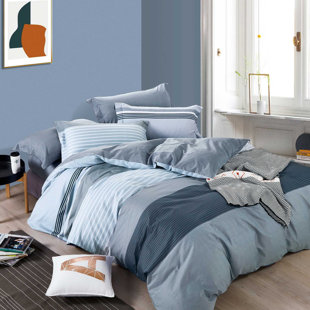 SAY YES BEDDING Williams Cotton Twill Striped Comforter Set