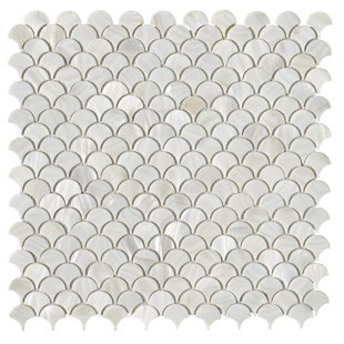 ES STONE 1" x 1" Mother of Pearl/Seashell Fish Scale Mosaic Wall Tile