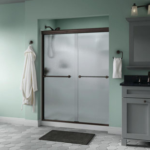 DELTA Trinsic 60 in. x 70 in. Semi-Frameless Traditional Sliding Shower Door with Rain Glass