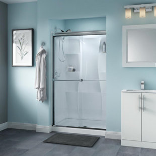 DELTA Trinsic 48 in. x 70 in. Semi-Frameless Traditional Sliding Shower Door with Clear Glass