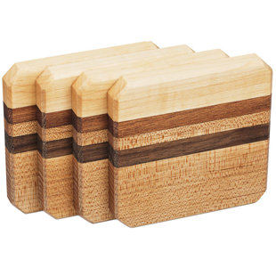 A & E MILLWORK Maple, Walnut, Mahogany Wood Coasters End Grain (Set of 4)