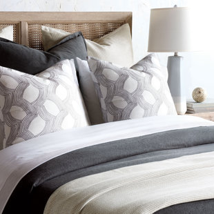 THOM FILICIA HOME COLLECTION BY EASTERN ACCENTS Xander by Thom Filicia Geometric in Quarry Reversible Coverlet