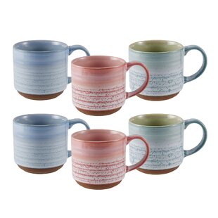 PFALTZGRAFF Brushed Reactive 15 oz. Stoneware Mugs (Set of 6)