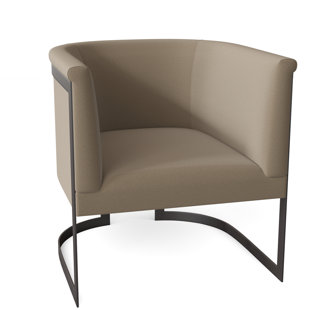 BERNHARDT Zola Leather Barrel Chair