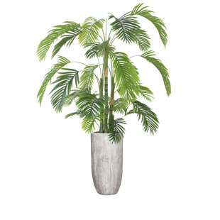 VINTAGE HOME Panama 92'' Faux Palm Plant in Fiberstone Planter