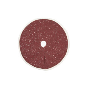 MANOR LUXE Snowing Christmas Tree Skirt with Faux Fur Trim, 20-inch