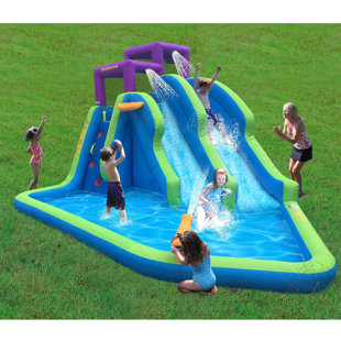 MAGIC TIME INTERNATIONAL Kahuna 11' x 13' Inflatable Water Slide with Air Blower