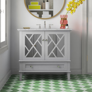 WINSTON PORTER Aadrit 36'' Free Standing Single Bathroom Vanity with Stone Top