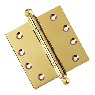 EMBASSY HARDWARE 4" H x 4" W Solid Brass Ball Bearing Single Butt Door Hinge