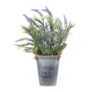 ANDOVER MILLS™ 14.45'' Faux English Lavender Plant in Metal Pot
