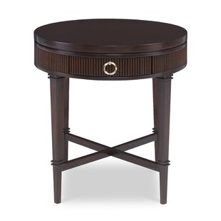 AMBELLA HOME COLLECTION Solid Wood End Table with Storage