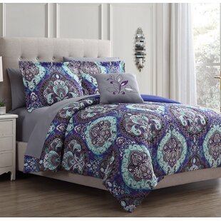 MODERN THREADS Purple/Blue Microfiber Reversible Comforter Set