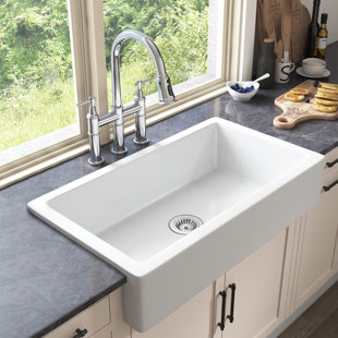 HEALTHOMSE 30'' L Farmhouse / Apron Single Bowl Fireclay Kitchen Sink