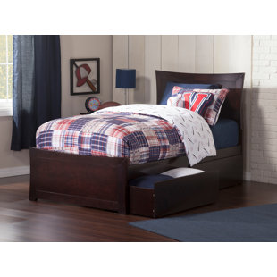 HARRIET BEE Daury Twin 2 Drawer Solid Wood Platform Bed