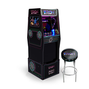 ARCADE 1UP Arcade1Up Tron Arcade with Riser, Exclusive Stool, and Light-Up Marquee