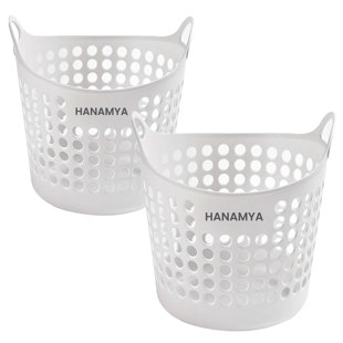 HANAMYA 2 Pack Plastic Basket Set